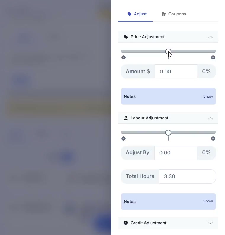 Setting quote-level pricing and labour limits