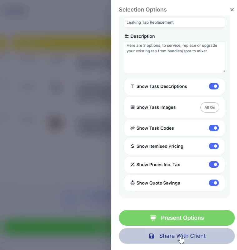 Sharing the presentation with a single link