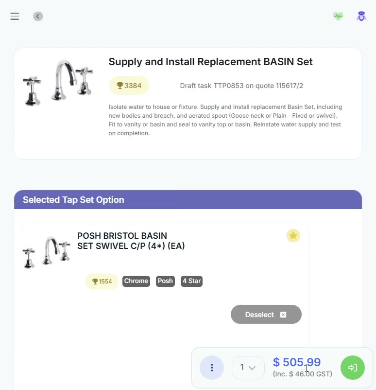 Controlling price and labour hours on an individual task