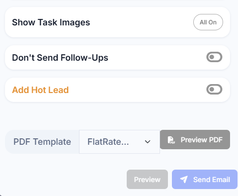 Automatic follow-up schedule for a quote